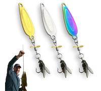 Metal Propeller Fishing Lure for Catching Fish, Realistic Fly-Shaped Soft Bait Hook with Floating Rotating Tail, Long Cast Metal Sequins Propeller Fishing Lure Built-in Fish Attracting Effect(3pcs Mix