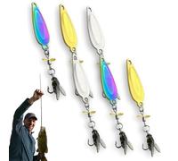 Metal Propeller Fishing Lure for Catching Fish, Realistic Fly-Shaped Soft Bait Hook with Floating Rotating Tail, Long Cast Metal Sequins Propeller Fishing Lure Built-in Fish Attracting Effect(6pcs Col