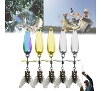 Metal Propeller Fishing Lure For Catching Fish, Spinnerbait 3D Bionic Swimming Bait, Fish Bites Saltwater Bait, Sequin Lure Fly Hook, High-Vibration Flash Attracto For All Kinds of Fish (M-4.5g,5PC)