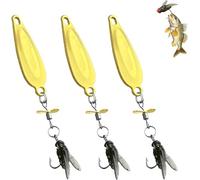 Metal Propeller Soft Fishing Lure for Catching Fish, Portable Freshwater Fish Bait, High-Vibration Spinner Sequins Spinning Fly Bionic Bait with Floating Rotating Tail for All Kinds of Fishes