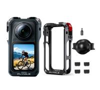 Metal Protective Case for Insta360 X6 Accessories, Multifunction Frame Stronger Aluminum Cage with with Lens Protective Cover and 4Pcs Mic Wind Muff for Insta 360 X6 Action Camera Accessories