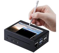 Metal Protective Case for Raspberry Pi 5 with Fan Cooling, Metal case for Raspberry pi 5 with 3.5 Inch LCD Touch Screen TFT Display for Raspberry Pi 5,Raspberry pi 5 Screen LCD Display (No Pi Board)
