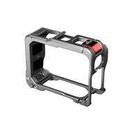 Metal Protective Frame Featuring Cold Shoe Expansion Port and Rapid Installation for 2 Action Camera Flipping Open Design Camera Protective Case