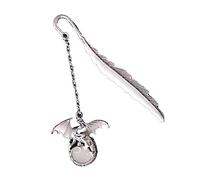 Metal Pterodactyl Bookmark Retro Fluorescent Bookmarks Luminous Feather Metal Book Mark for Book Lovers Kids Students Teachers