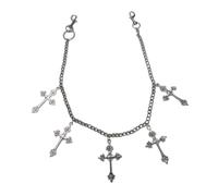 Metal Punk Pants Chain Keychain Men Women Cross Waist Chain Purse Jeans Hip Hop Pants Belt Chain Street Jewelry Jeans Chain