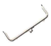 Metal Purse Frame 1 Pc Square Stainless Steel Purse Frame DIY Craft Kiss Clasp Lock Clips Coin Bag Metal Clutch(15.5cm)
