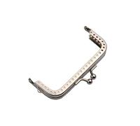 Metal Purse Frame, 1 Pc Square Stainless Steel Purse Frame DIY Craft Kiss Clasp Lock Clips Coin Bag Semicircular Shape Embossed Metal Clutch Frame Kiss Clasp Lockv(8.5cm)