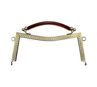 Metal Purse Frame 5Pcs 20.5CM Concave Smooth Metal Clasp Sewing DIY Handmade Clutch Frame for Bags with Silicone Handles Purse Accessories(5Pcs Cinnamon)