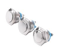 Metal Push Button Switch, 16-22mm, Waterproof, 1NO Momentary, Multiple Head Styles (Ball Head Screw Foot 16MM)