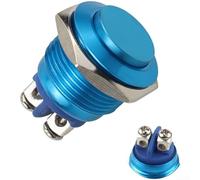Metal Push Button Switch, 16mm Self Resetting Momentary High Head, Screw Terminal Metal Construction, Rust Resistant for Industrial Control Panels(Blue)