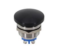 Metal Push Button Switch 1NO Momentary Self-reset with 22Mm and Metal crafted from Plastic and hold, circuit is release to interrupt it (black)
