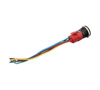 Metal Push Button Switch 22mm 12V with LED Light Momentary Self-Reset Switch IP67 Waterproof Dustproof 1NO1NC Contact 5A Aluminum Alloy for Car Motorcycle Control Applications(Yellow)