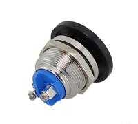 Metal Push Button Switch 22mm Mushroom Head 1NO Momentary Self Reset with Screw Feet IP65 Dustproof Waterproof Rated 3 Amp 250 Volt (black)