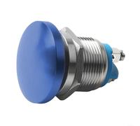 Metal Push Button Switch 22mm Mushroom Head 1NO Momentary Self Reset with Screw Feet IP65 Dustproof Waterproof Rated 3 Amp 250 Volt (blue)