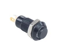 Metal push-button switch 8/10mm Metal Black Push Button Mini Switch Self-Resetting Tap Self-Locking Round Micro Starter Solder Pin(10mm-Y,Self-locking,NO LED)
