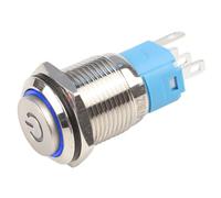 Metal Push Button Switch with Power for IDEAL for Outdoor with 16Mm and Metal crafted from and Stainless Steel suitable for daily operations simple maintenance comfortable (blue)