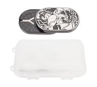 Metal Push Card Slider Toy Stainless Steel Decompression Fidget Slider with Engraved Pattern Lanyard Hole Portable Stress Relief Toy for Kids Adults Office Travel Home Use