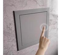 Metal Push to Open Access Panel - Grey Service Door, Magnetic Wall Hatch for Easy Inspection, Available in 150x150mm to 600x600mm Sizes (300x300mm/12x12in)