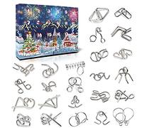 Metal Puzzle Advent Calendar 2025, 24 Days Christmas Countdown with Challenging Brain Teaser Games, Holiday Season Mental Challenge Gift for Adults and Teens