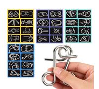 Metal Puzzle Pieces - 7.09x5.51 Inches Brain Teaser Puzzles, Metal Brain Teaser Toys | Ring Educational Toys For Interaction Problem Solving Birthday Christmas Holiday Halloween Use