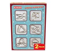 Metal Puzzle Set Brain Teasers for Children and Adults Compact Retro Style Mind Games Problem Solving Educational Toy Stainless Steel Challenge Family Fun for Home Leisure Suitable - Electoys
