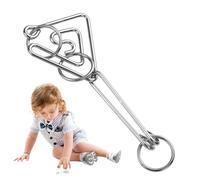 Metal Puzzle Toy - 8-Piece Flexible Brain Teaser | Smooth Safe Multifunctional Unlock Interlock Game Set For Children Over Six Years Old Cultivate Patience Carefulness Nickel Plated Iron