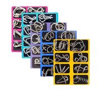 Metal Puzzles - 16x12x2.5cm Metal Brain Teaser Puzzles |Mind Test Brain Teaser Educational Thinking Toy,Unlock Interlock Game,for Home Office School Kids Teens Adults Challenge Party Favors