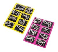 Metal Puzzles Brain Teaser Puzzles, Physics Ring Puzzle Educational Toys for Children Adults Interactive Game, IQ Challenge Puzzle Set (E)