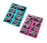 Metal Puzzles Brain Teaser Puzzles, Physics Ring Puzzle Educational Toys for Children Adults Interactive Game, IQ Challenge Puzzle Set (D)