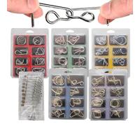 Metal Puzzles Brain Teasers, Educational Logic Training Toy, Unlock Interlocking Wire Puzzles, for Home Office Travel Teens Adults Party Favors Stocking Stuffers