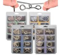 Metal Puzzles - Logic Training Function, Brain Teasing Toy Uses with Metal Wire, Educational Puzzle Use for Teens Adults, Skill Development Use for Home School, Travel Game Uses