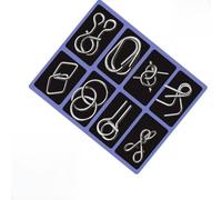 Metal Puzzles Solving,3D Metal Puzzles Brain Teasers,Metals Brain Teaser Puzzle Ring,Physics Mechanical Ring Set,Wire Puzzle Mind Challenge Games,Fidget Toys