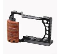 Metal Rabbit Cage Protective Frame for Sony A6000 A6300 A6400 A6500 Cameras Featuring Multiple 1/4 and 3/8 Threaded Holes for Accessory Attachment (With Handle)