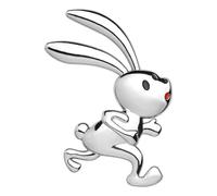 Metal Rabbit Emblem Decal - 2 Inch Car Sticker | Alloy Plated Badge - 3D Decorative Auto Logo with Adhesive Back, Realistic Design for Body, Glass or Metal Surfaces, Adds Unique Personality and Style