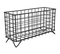 Metal Rabbit Hay Feeder with Hanging Iron Frame, Large Capacity | Chew Resistant, Rounded Edges and Smooth Surface, Cage Use, Black Finish for Small Animals