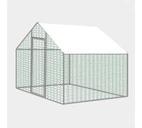 Metal Rabbit Hutch, Chicken Coop with Water-Resident Cloth and Switch Lock, Walk-in Poultry Cage for Outdoor Backyard Farm(200 * 300 * 200cm)