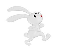 Metal Rabbit Vehicle Badge - Alloy Bunny Auto Ornament, Decorative Animal Sticker | Adhesive Hood Side Trunk Emblem for Car, Laptop, Luggage, Motorcycle, Truck, Garage, Wall, or Indoor Use