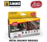 METAL RAILWAY BRIDGES Acrylic Colours 6 17ml jars paint AMMO RAIL CENTRE R-1023