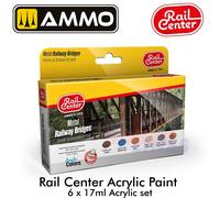 METAL RAILWAY BRIDGES AMMO acrylic colours 6 jar 17ml set Rail Center MIGR1023