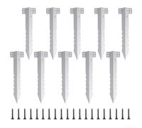 Metal Railway Sleeper Brackets, 10 Pack with Screws For Garden Raised Beds Pathway Retaining Wall Wooden Box Construction(10pcs)