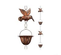 Metal Rain Chain 2.4m Bell Cup for Gutter Drainage(Copper-colored)