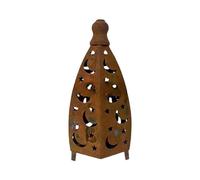 Metal Ramadans Holders Lamp with Hollow Out Moons and Star Pattern Muslims Party Middle Eastern Stand Hollow Out Holders