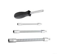 Metal Ratchet Extender Bar 3 Lengths Variable Angle | Variable angle design, fits narrow spaces, 1/4 3/8 1/2 drive, strong for torsion, 4pcs set