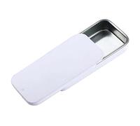 Metal Rectangular Empty Mini Tin Box, Portable Candy Pill Cases, Slide Top Storage Box, Solid Perfume Tinplate Push Case(80x34x10mm,White)