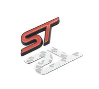 Metal Red Blue ST Front Grille Sticker Car Head Grill Emblem Badge Chrome Sticker Compatible With FIESTA FOCUS MONDEO Auto Car Styling (Color : Red-black tape)