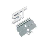 Metal Red Blue ST Front Grille Sticker Car Head Grill Emblem Badge Chrome Sticker Compatible With FIESTA FOCUS MONDEO Auto Car Styling (Color : White grille)