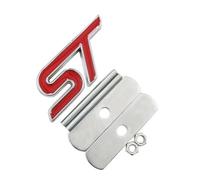 Metal Red Blue ST Front Grille Sticker Car Head Grill Emblem Badge Chrome Sticker Compatible With FIESTA FOCUS MONDEO Auto Car Styling (Color : Red grille)