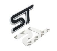 Metal Red Blue ST Front Grille Sticker Car Head Grill Emblem Badge Chrome Sticker Compatible With FIESTA FOCUS MONDEO Auto Car Styling (Color : Black tape)