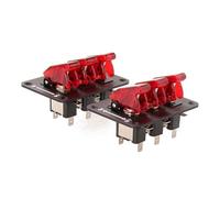 Metal Red Led Rocker Switch Panel for Panel Car Marine Boat Ignition Control - Ip66 Aluminum Toggle with 3-Gang Impermeable Circuit On-Off Breakers 12v-24v (105 x 70 mm)(Blue)