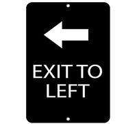 Metal Relief Exit To Left Ada Sign Ada Exit Signs Decor For Coffee Ce Pool Yard Public Toilet Parking Home Wall Decor Metal Tin Sign 8X12 Inches